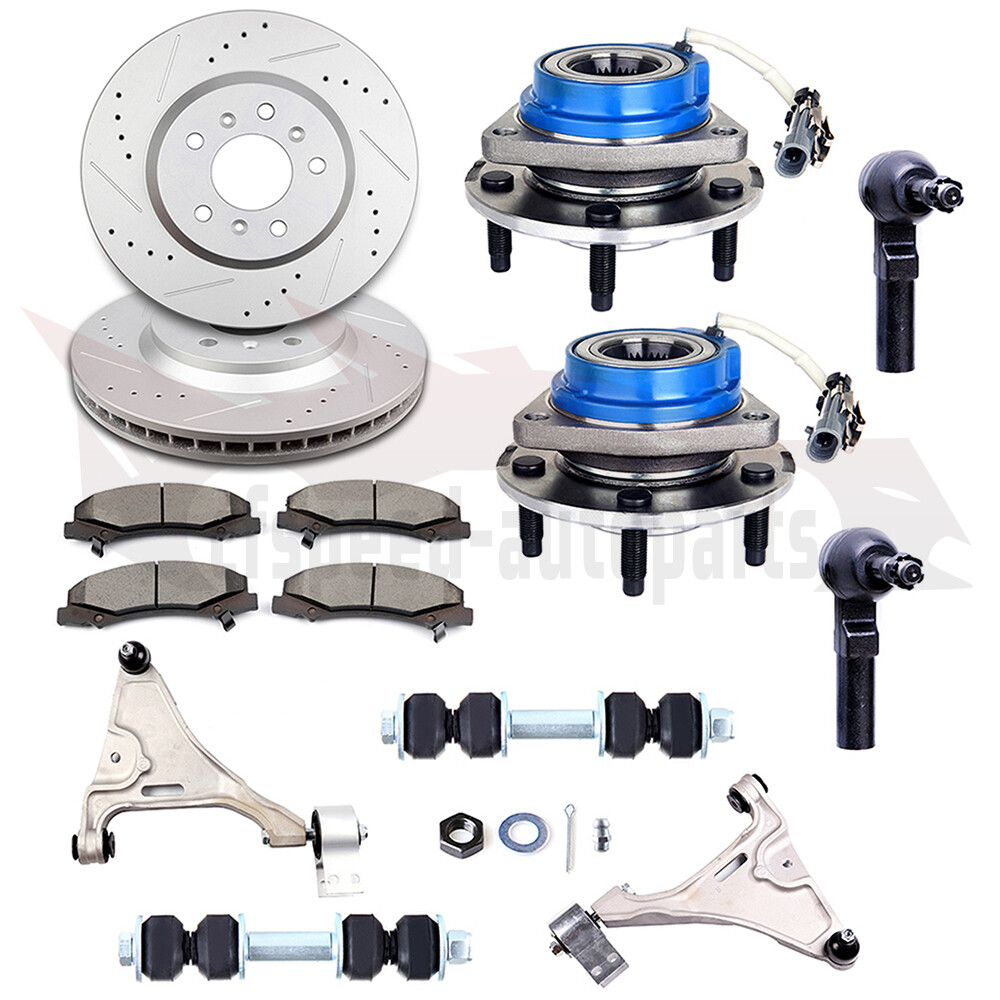 10PCS Buick Lucerne Front Suspension Hub Bearing & Brake Rotor Kit