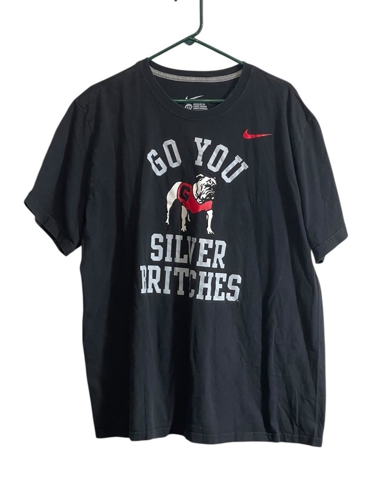 Nike Georgia Bulldogs GO YOU SILVER BRITCHES T Shirt Mens XXL Black Cotton