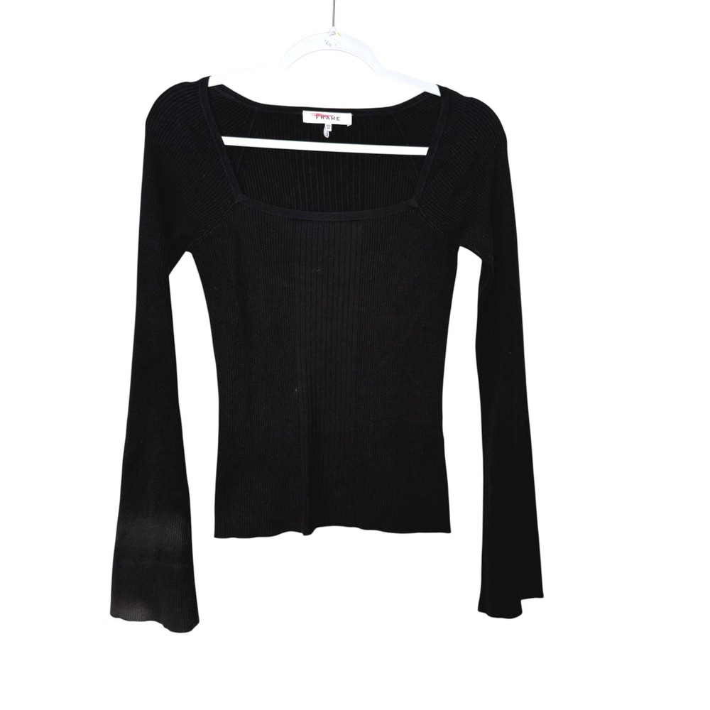 Stretch Silk Ribbed Boho Blouse for Women in Black