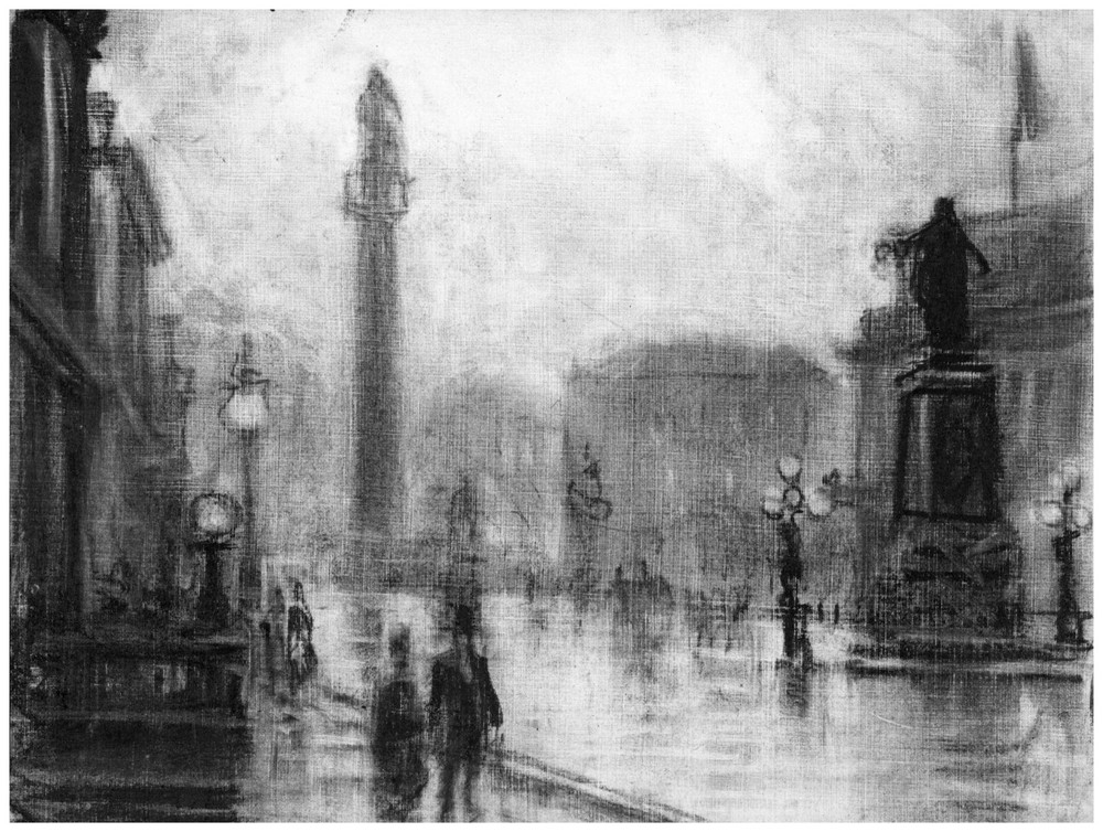 Decor Poster. Town scene drawing. Fine Graphic Art. Home Wall Paint Design 1307