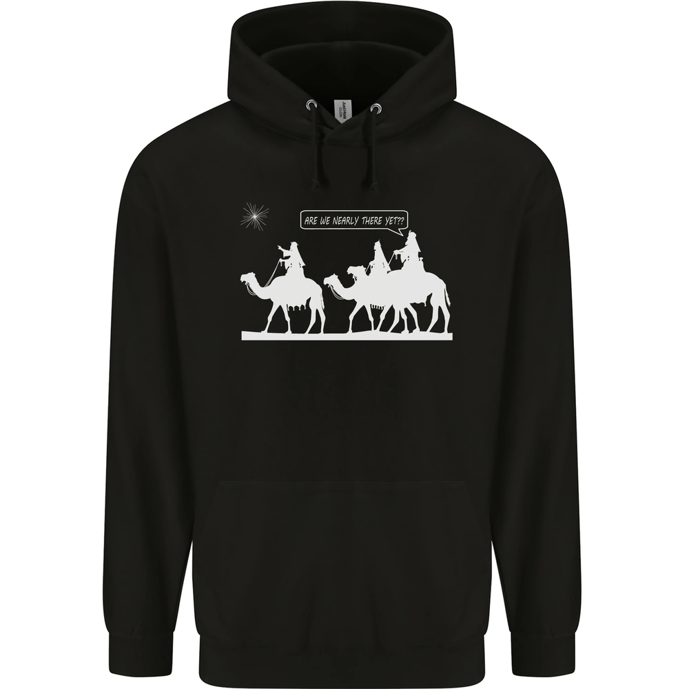 Are We Nearly there Yet? Funny Christmas Mens 80% Cotton Hoodie