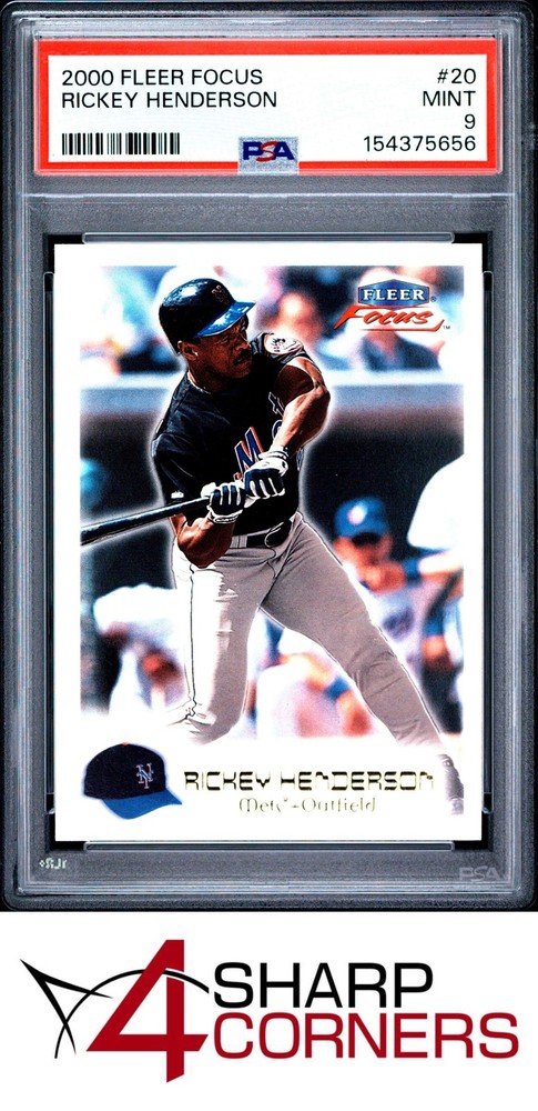 2000 Fleer Focus #20 Rickey Henderson Mets Hof Pop 4 Psa 9Fulfilled by 4SC: eBay’s top consignment choice