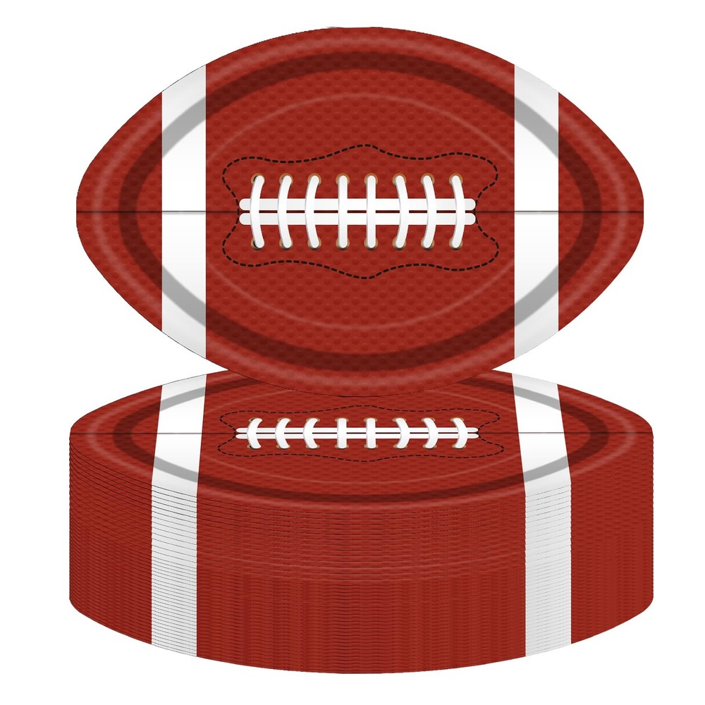 50 PCS Football Plates Disposable Paper Plates for Football Party Decorations...