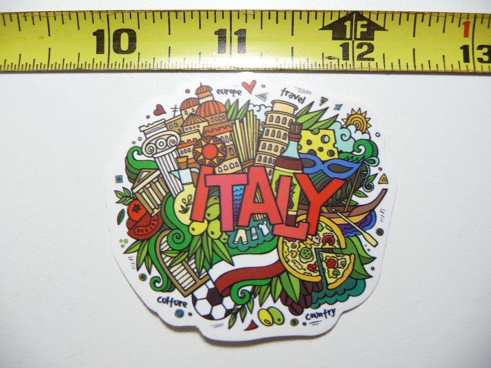 ITALY VERY COLORFUL VARIOUS TRAVEL SITES  STICKER DECAL VACATION TRIP VISIT