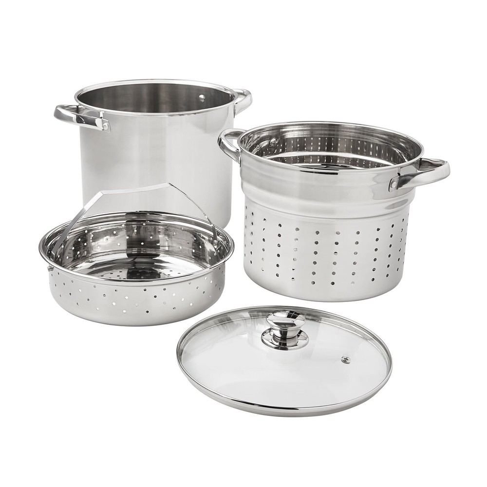 Stainless Steel 8-Qt Multi-Cooker with Tempered Glass Lid
