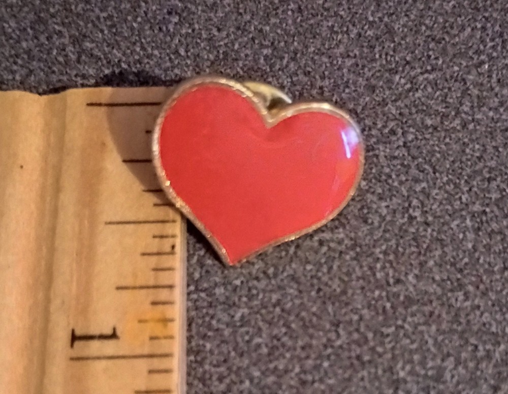 Red Heart Love Mother's Valentine's Day Lapel Pin Vintage Collectible