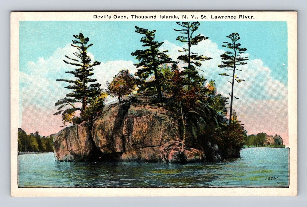 Thousand Islands NY- New York, Devil's Oven, Antique, Vintage Souvenir Postcard
