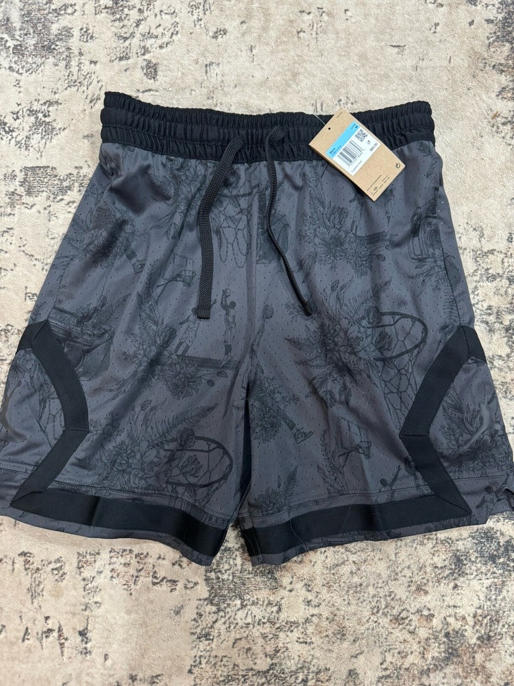 Air Jordan Sport Dri-FIT Mens M Shorts Printed Black Gray Diamond FV8614 010