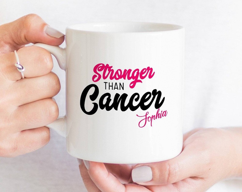 Stronger Than Cancer Mug With Name Personalised Gift For Cancer Survivor With