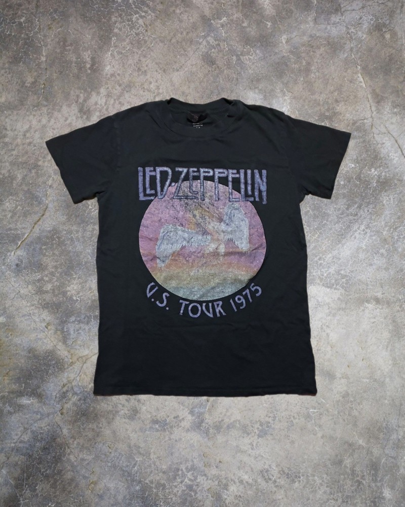Led Zeppelin T-Shirt Men's Size S Black US 1975 Tour Tee Rock Concert