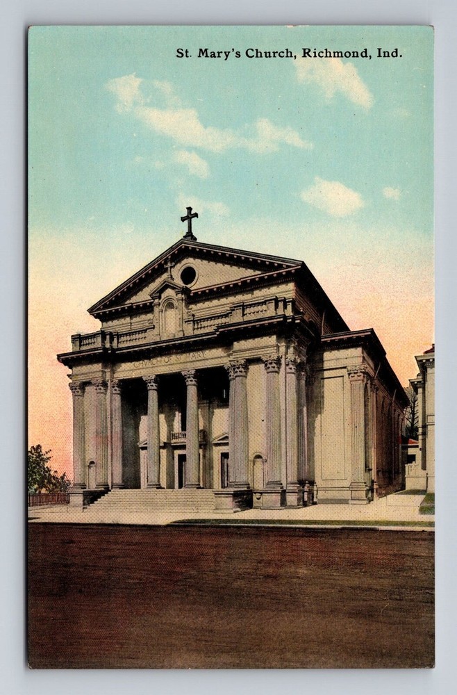 Indiana IN Richmond St Mary's Church Vintage Postcard