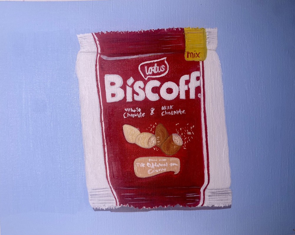 Chocolate Bag Biscoff Painting 11x14 Original Oil Painting On Canvas Paper