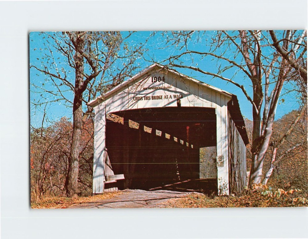 Postcard Parke County Indiana No. 30 Rush Creek Bridge USA North America