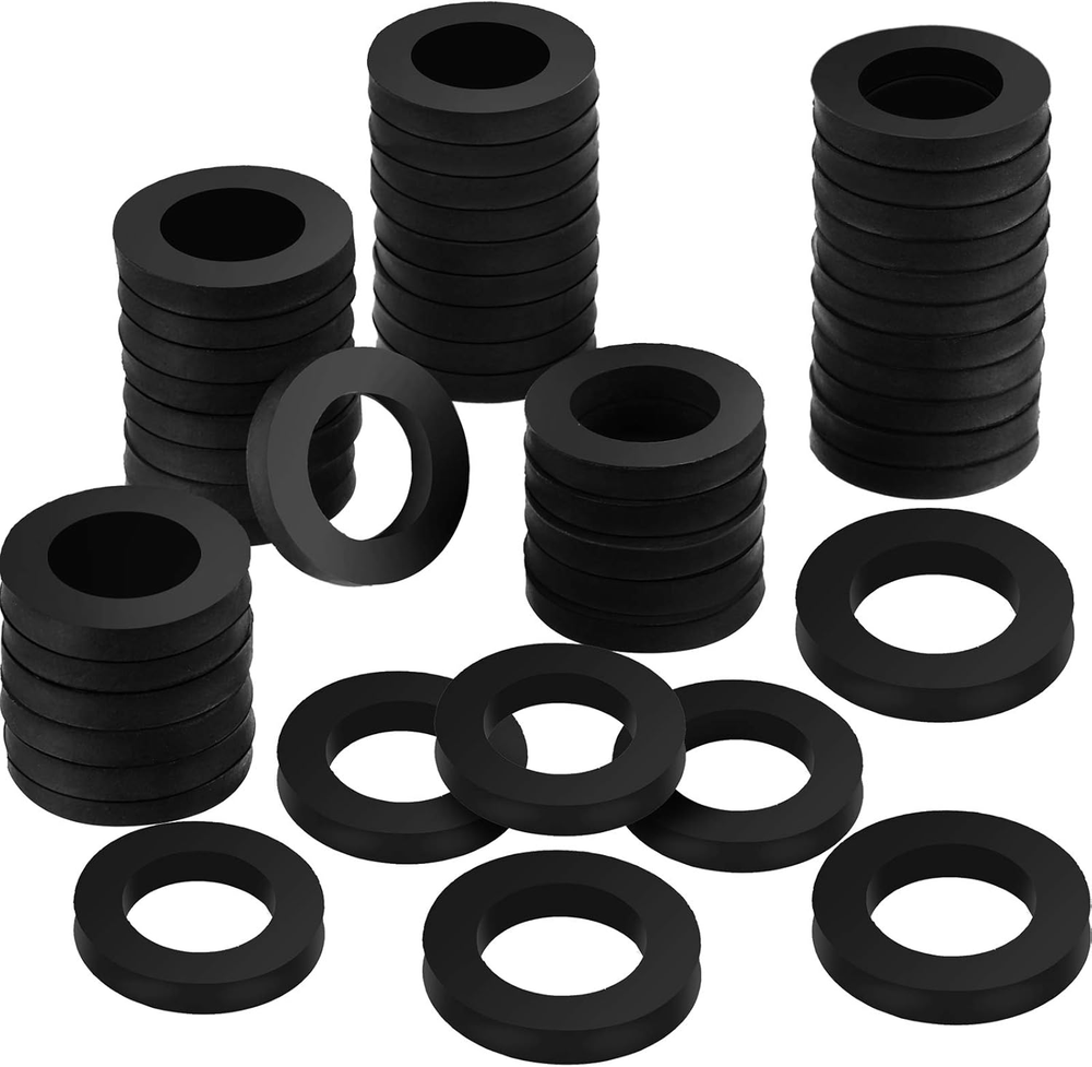 50-Piece Black Rubber Beer Line Washer Gaskets for Keg Tap Couplings  
