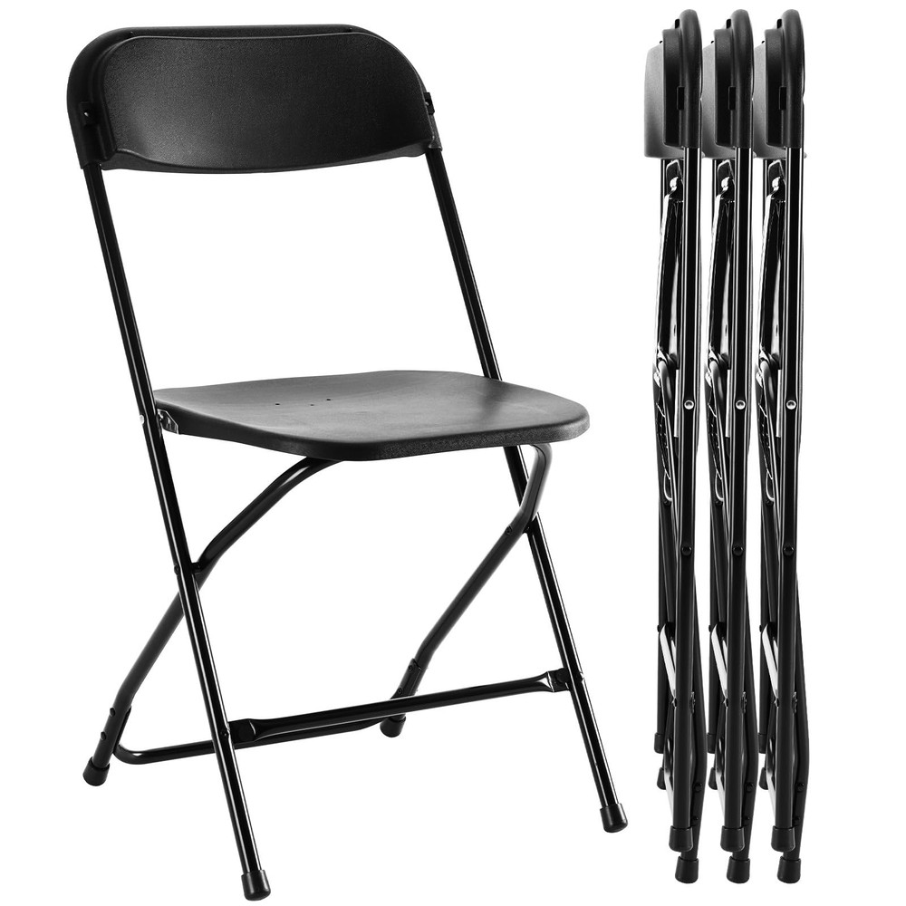 Folding Chair 4 Pack: Plastic Foldable Chairs with 330 lb Capacity, Durable Design