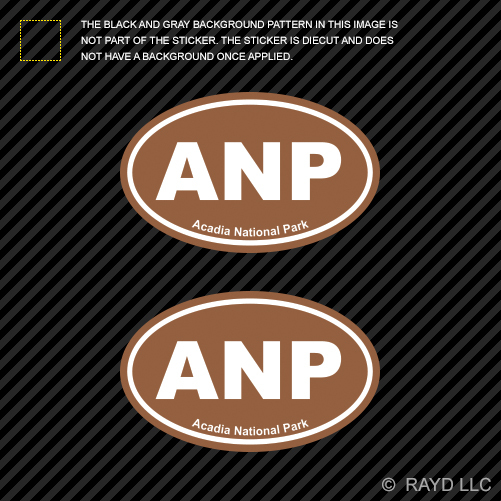 Acadia National Park Brown Oval Euro Sticker Decal Pair ANP-image