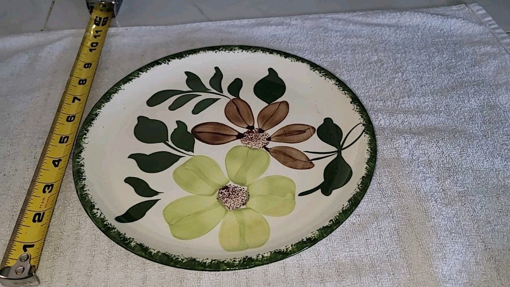 Vintage Blue Ridge Southern Pottery Green Briar 9.5