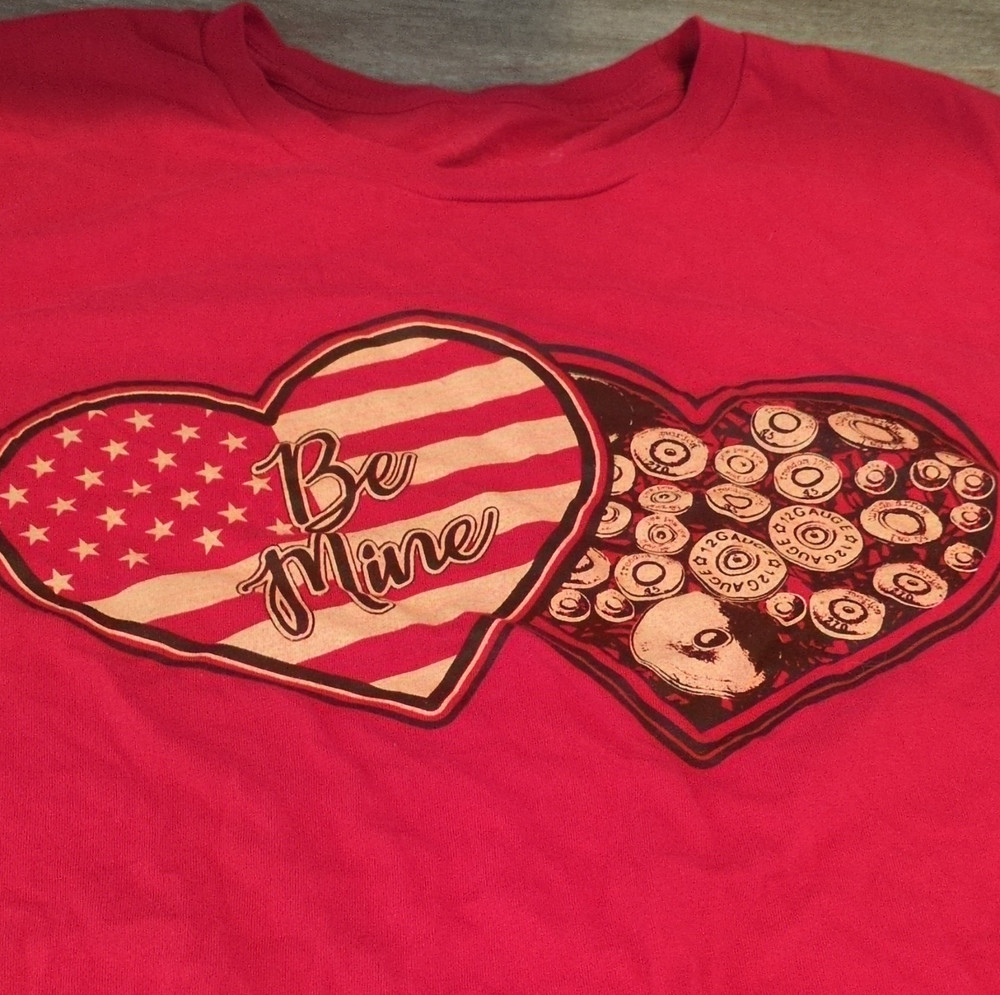 Men's XL Red Graphic Print Patriotic American T-Shirt Crew Neck Short Sleeve