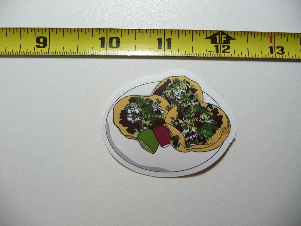 3 Tostado Plate Decal Sticker - Mexican Food Decor Mexico Theme