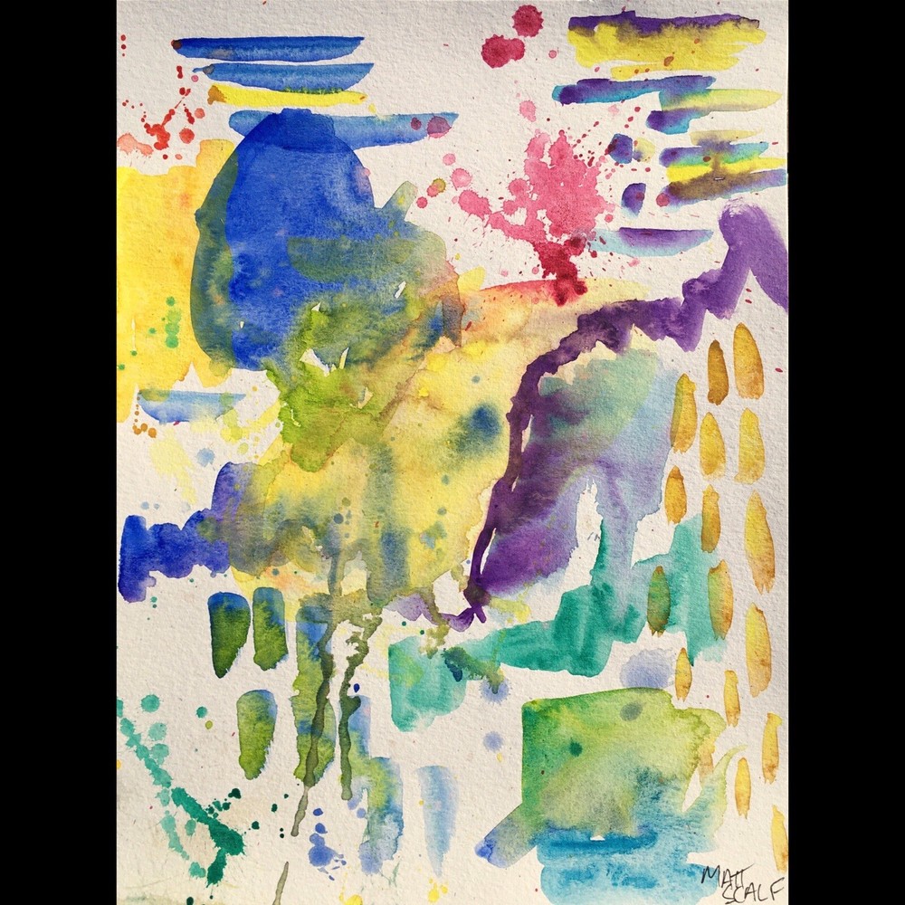 Matt Scalf Abstract ORIGINAL PAINTING Watercolor 9x12 Modern Contemporary Decor