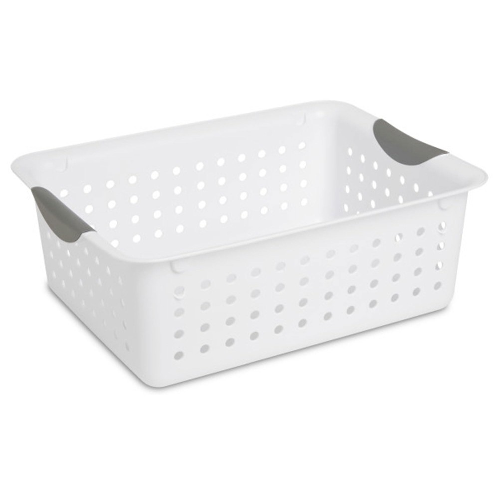 24-Pack Medium White Open Storage Bins for Cabinet and Closet Organization