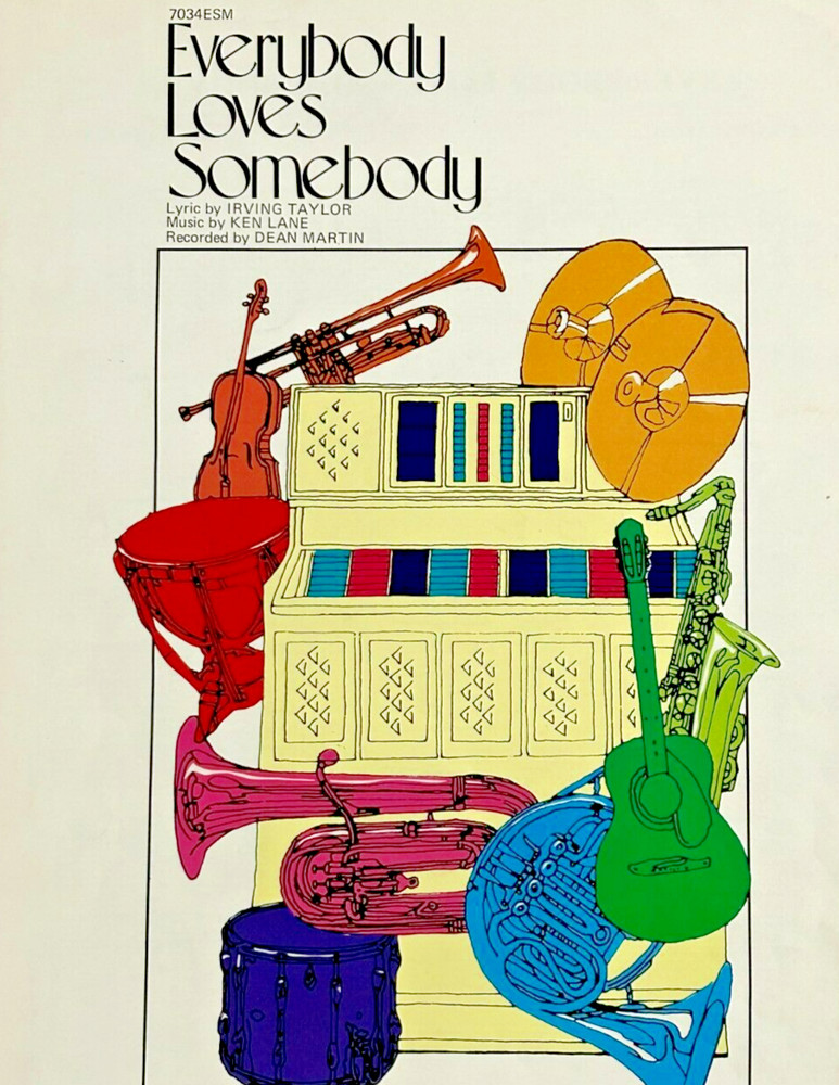 Vintage Sheet Music DEAN MARTIN Everybody Loves Somebody