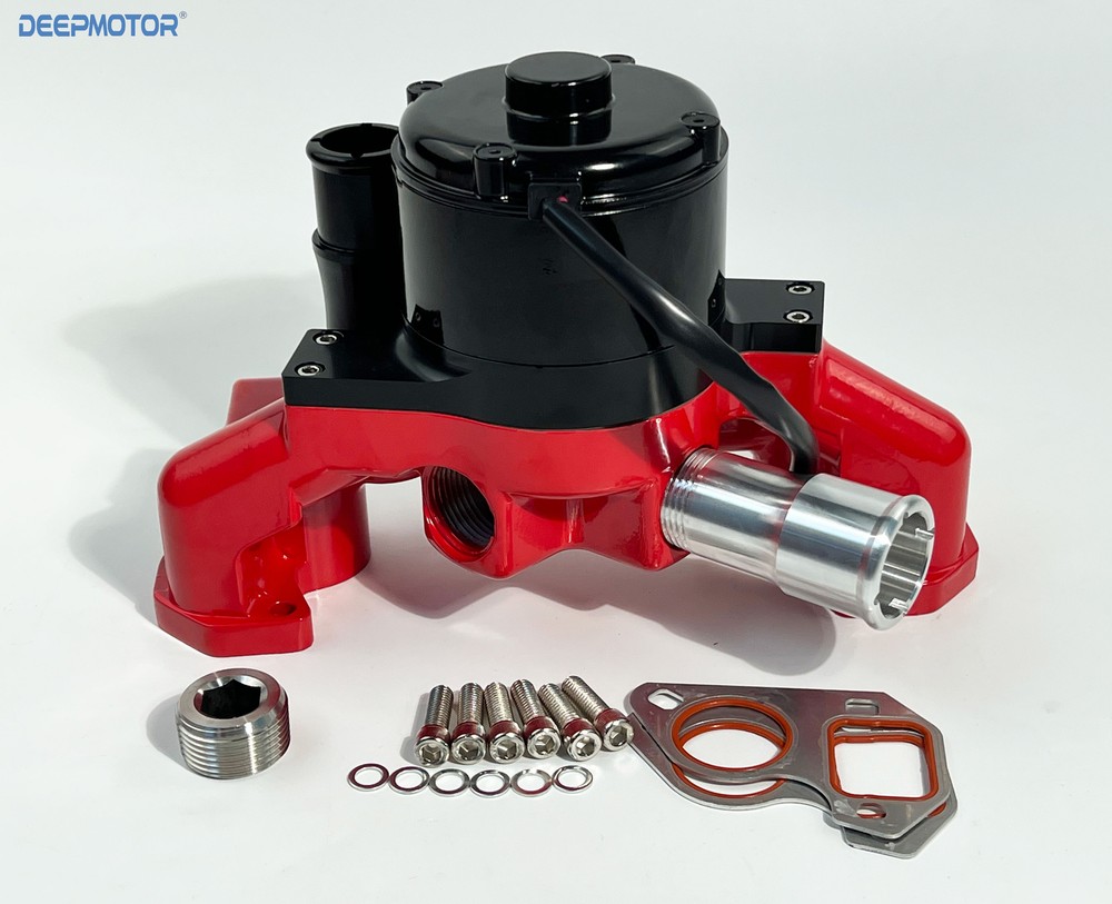Deepmotor LS1 LS2 LS3 LS6 6.0L High Flow 35GPM Aluminum Electric Water Pump Red