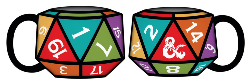 Silver Buffalo - Dungeons & Dragons D20 Die Ceramic 3D Sculpted Mug