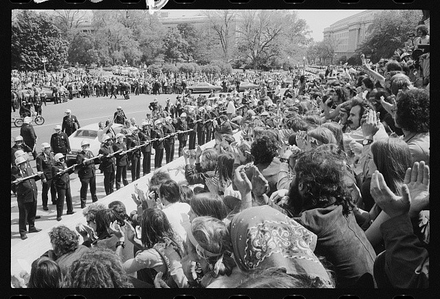Washington DC 1971 May 5 Protestors Lafayette Park Capitol Hippies Police