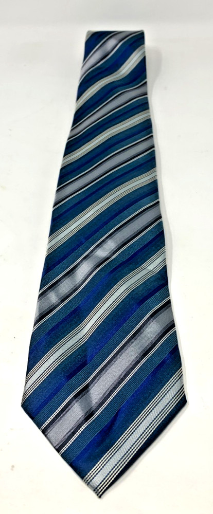 Van Heusen Blue Striped Hand Made Tie 100% Silk