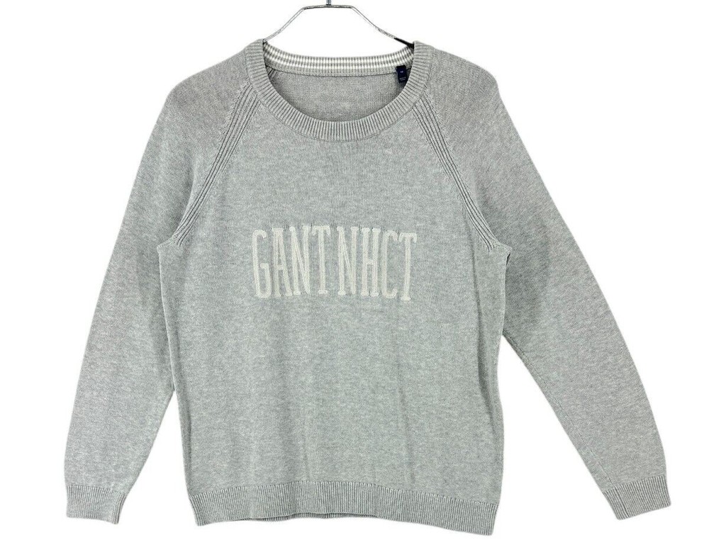 GANT Grey Crew Neck Jumper Pullover Sweater Men Size M