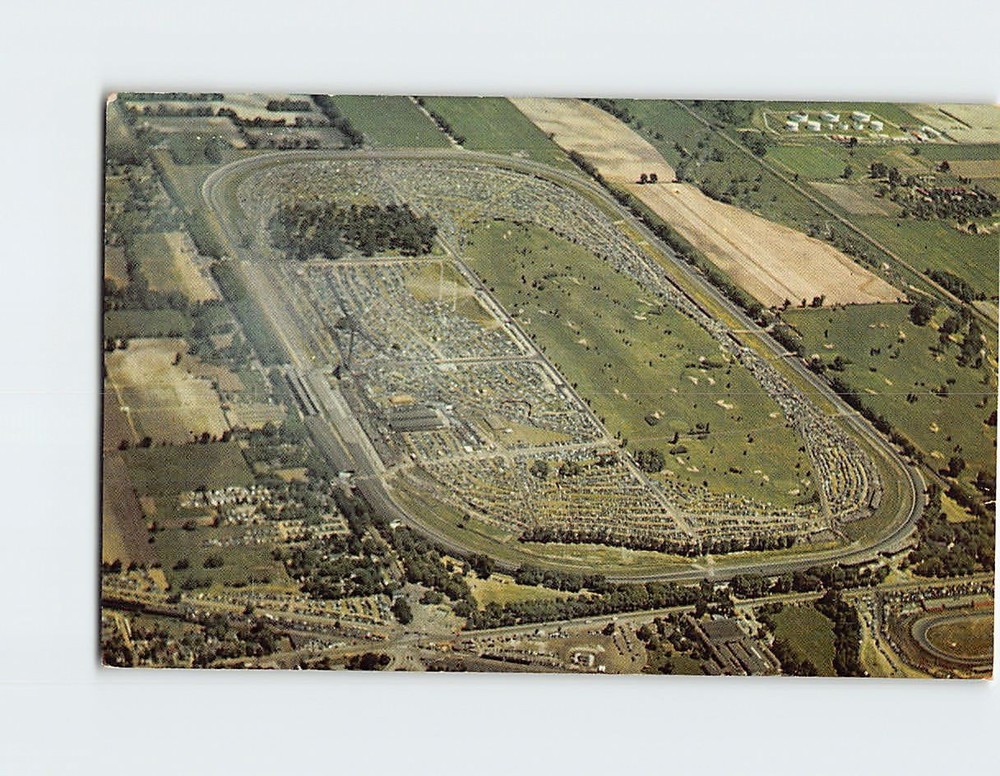 Postcard Aerial view 500 Mile Speedway Indianapolis Indiana USA