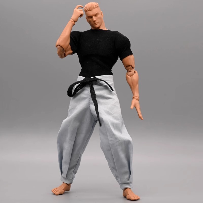 1/12 Scale T-shirt & Kung Fu Pants Clothing Suit Fit 6