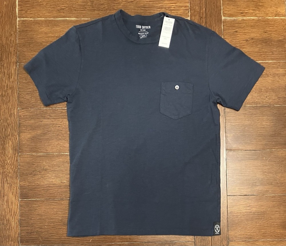 NWT Todd Snyder Homespun Slub Pocket Tee T-Shirt Size S Blue Short Sleeve USA