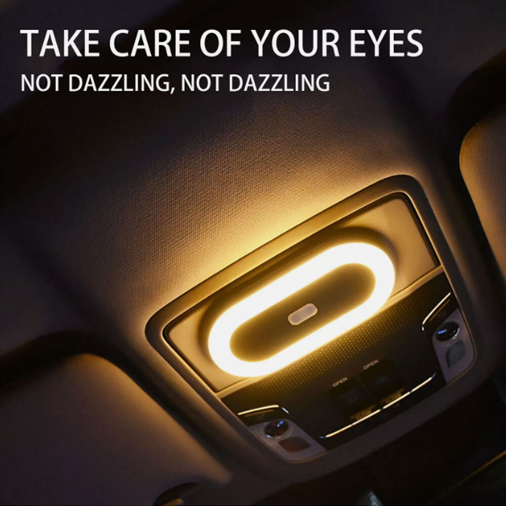Magnetic LED Car Interior Light USB Rechargeable Dome Roof Ceiling Reading Lamp
