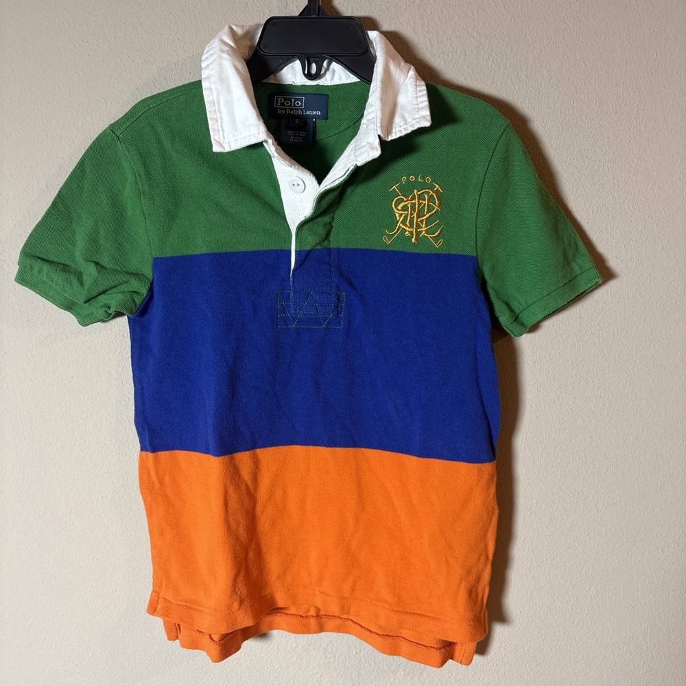 Polo Ralph Lauren Rugby Color Block Shirt Boys Size 5 Youth