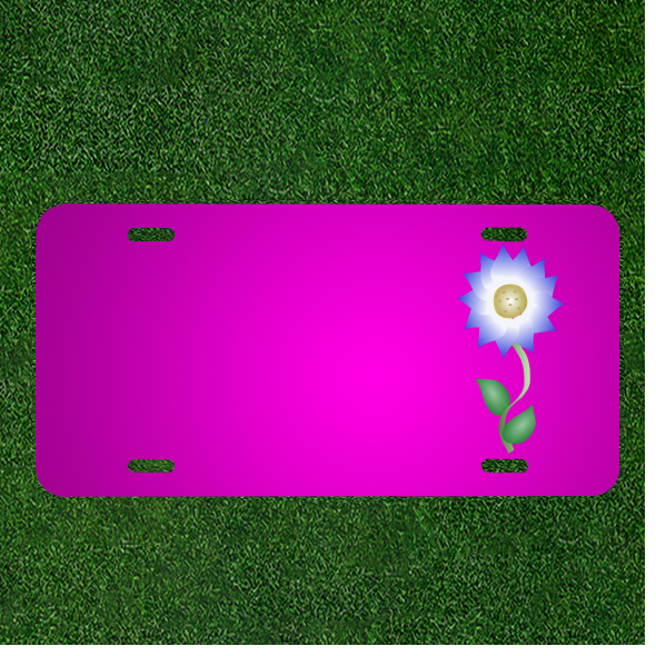 Custom Personalized Car License Plate With Add Names To Purple Flower Plant