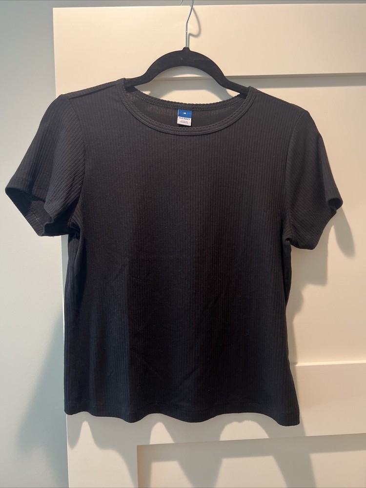 Old Navy Women’s Black Cropped Top Short Sleeve M