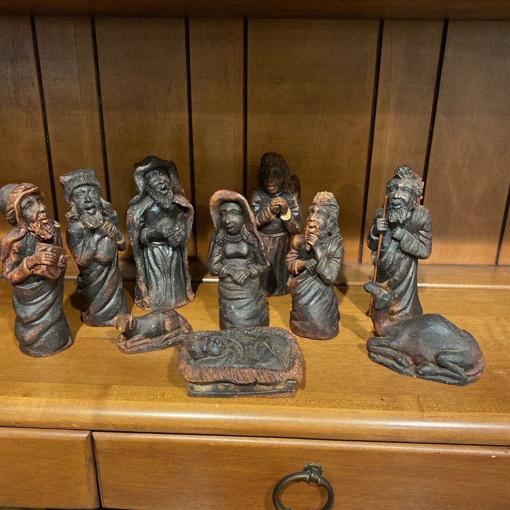 Редкий!!!  Очень уникальный винтажный африканский рождественский набор ручной работы