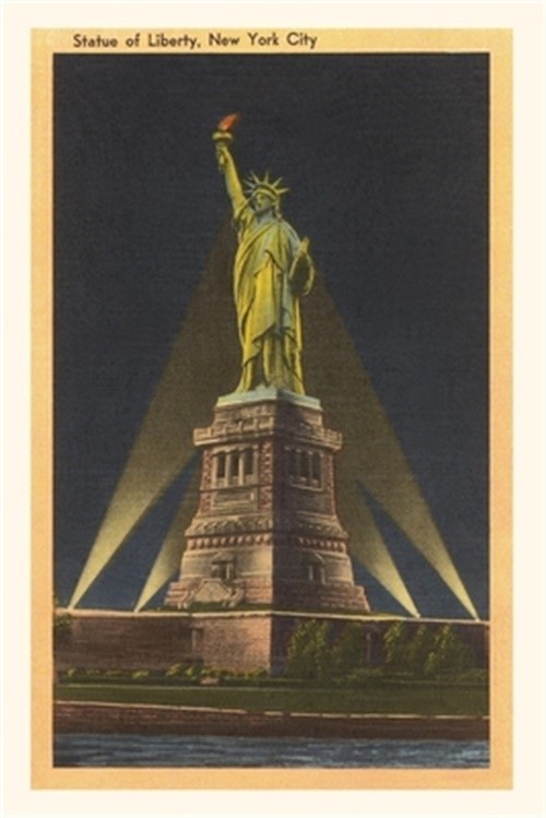 Vintage Journal Night, Statue of Liberty, New York City (Paperback or Softback)