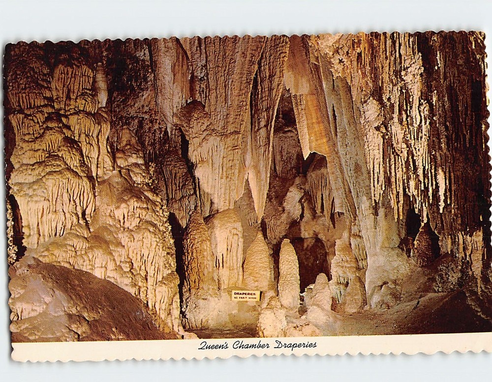 Postcard Queen's Chamber Draperies Carlsbad Caverns National Park NM USA