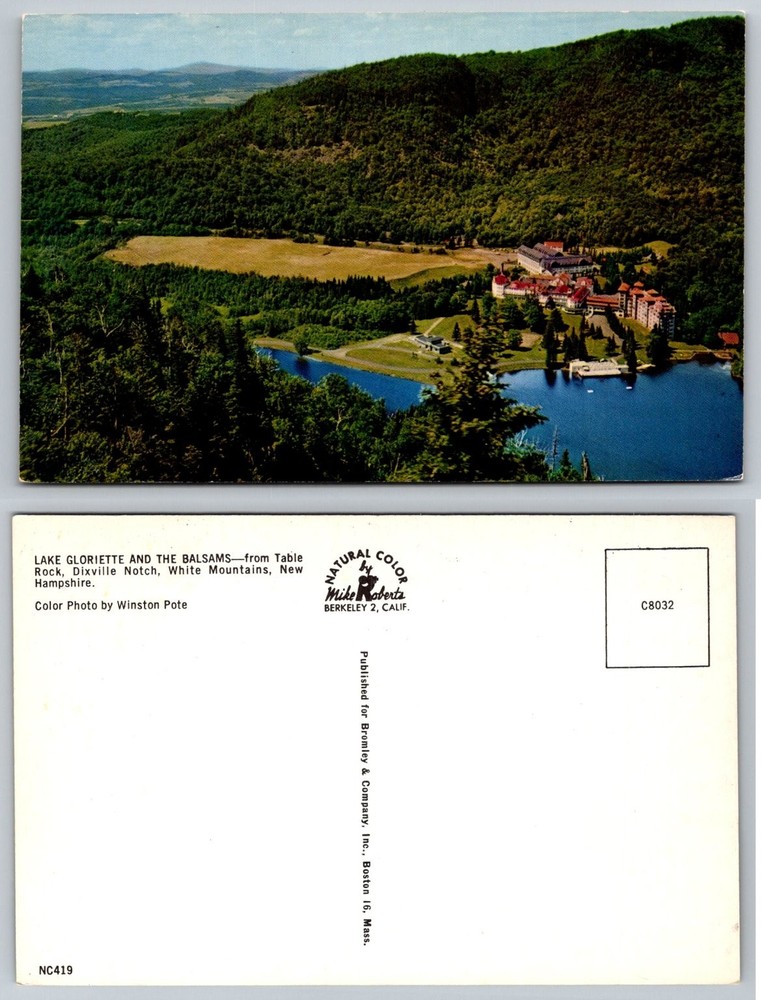 Lake Gloriette & The Balsams Hotel, Dixville Notch, White Mountains NH Postcard