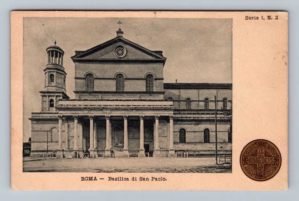 Italy- Rome Basilica of St. Paul Souvenir Postal Old Card View Vintage Postcard