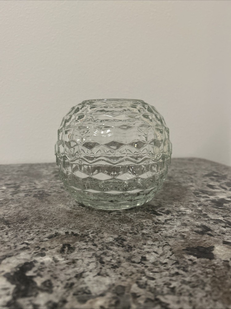 Vintage Homco Cubist Style Clear Glass Fairy Lamp Light