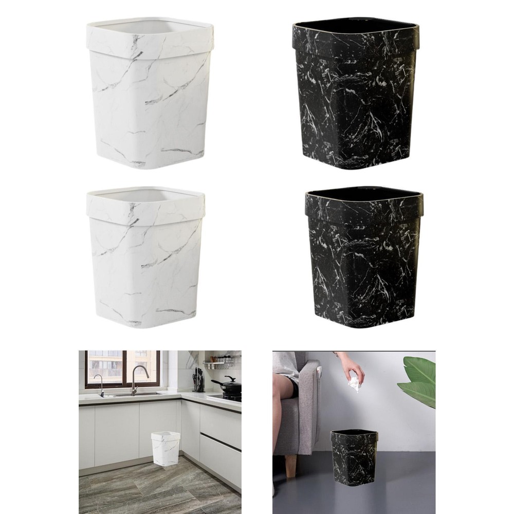Trash Can Open Top Garbage Can Modern Dustbin Waste Container without Lid Double