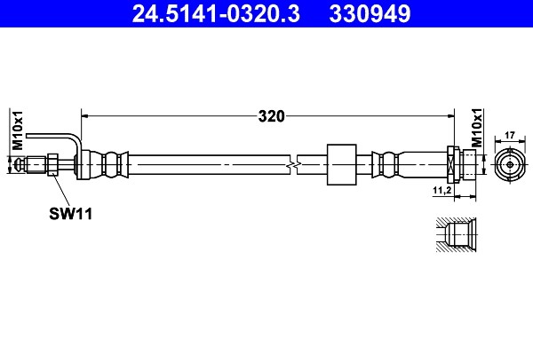 24.5141-0320.3 ATE Brake Hose for FORD