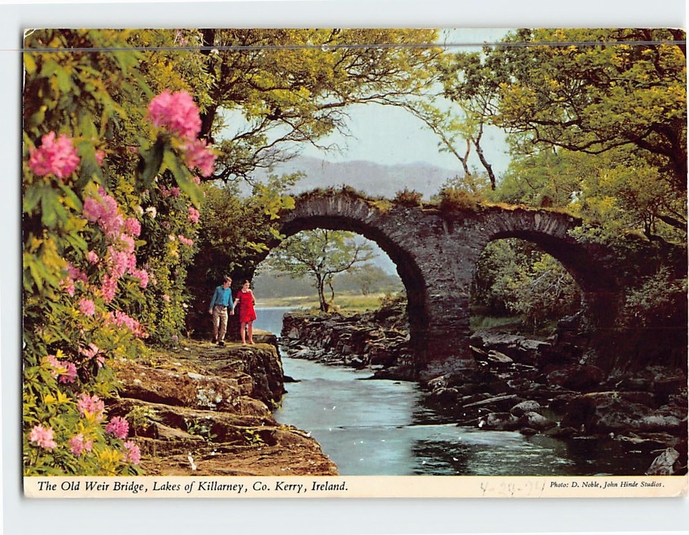 Postcard The Old Weir Bridge Lakes of Killarney Ireland