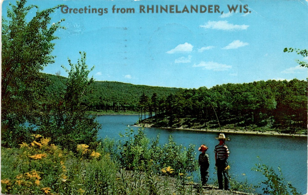 Vintage Postcard Rhinelander WI to Danville IL Mrs N Lanter