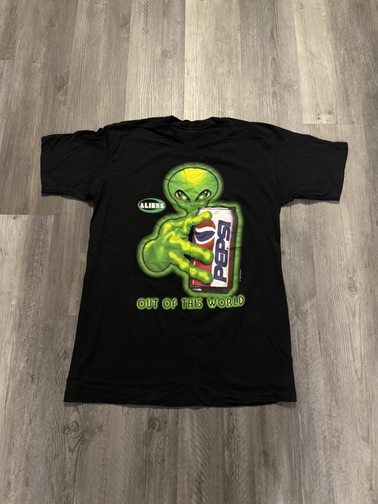 Vintage 1996 Pepsi Alien Promo T Shirt USA Single Stitch 90s mens Large