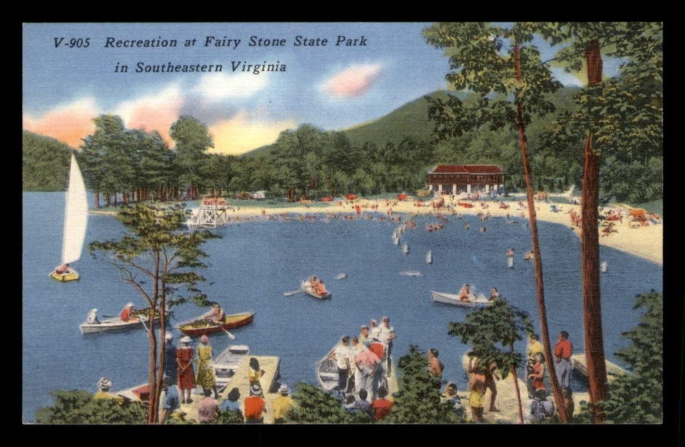 Recreation At Fairy Stone state Park Southeastern Virginia VA Unp Postcard